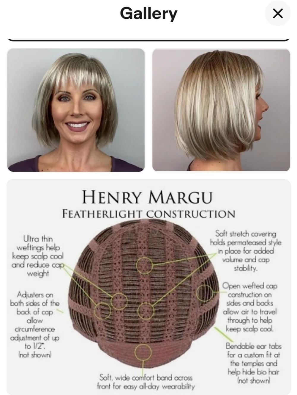 TWO, yes 2! Henry Margu Wigs. Style 2510 Mariah. Colors 8/14H & 27 AH. NWT - Picture 4 of 15